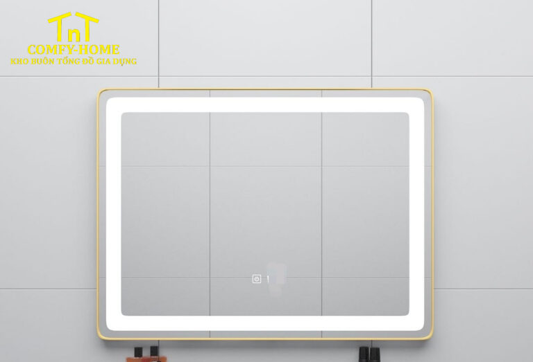 Gương LED Phòng Tắm Chống Đọng Sương Cao Cấp – Kiểu Dáng Chữ Nhật Bo Góc