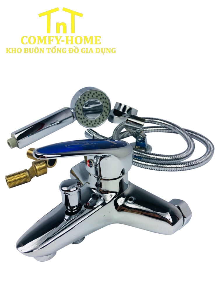 Bộ Vòi Sen Tắm Nóng Lạnh Chrome Bo Tròn Cao Cấp KB 103