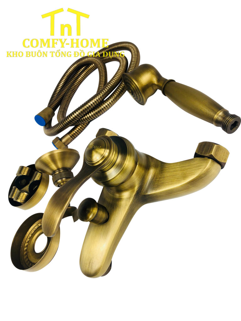 Bộ vòi sen tắm nóng lạnh đồng cổ điển