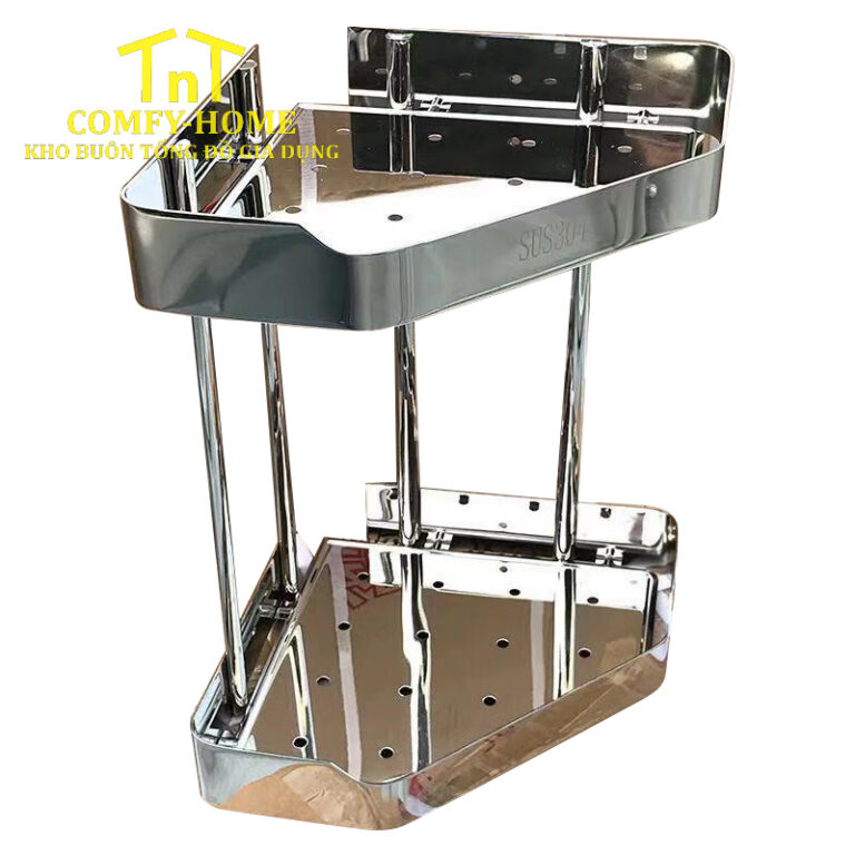 Kệ Góc Nhà Tắm 2 Tầng Inox SUS304 Bóng Gương – Comfy-Home