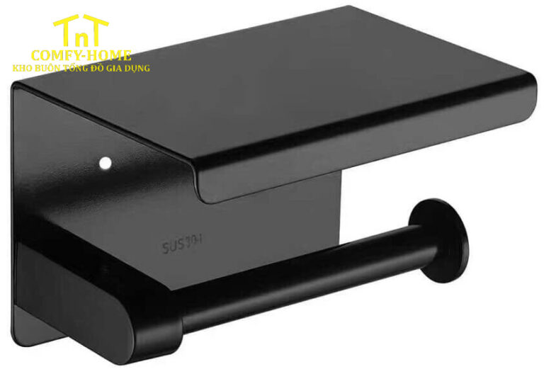 Giá treo giấy vệ sinh inox SUS304 sơn đen mờ – Thiết kế hiện đại