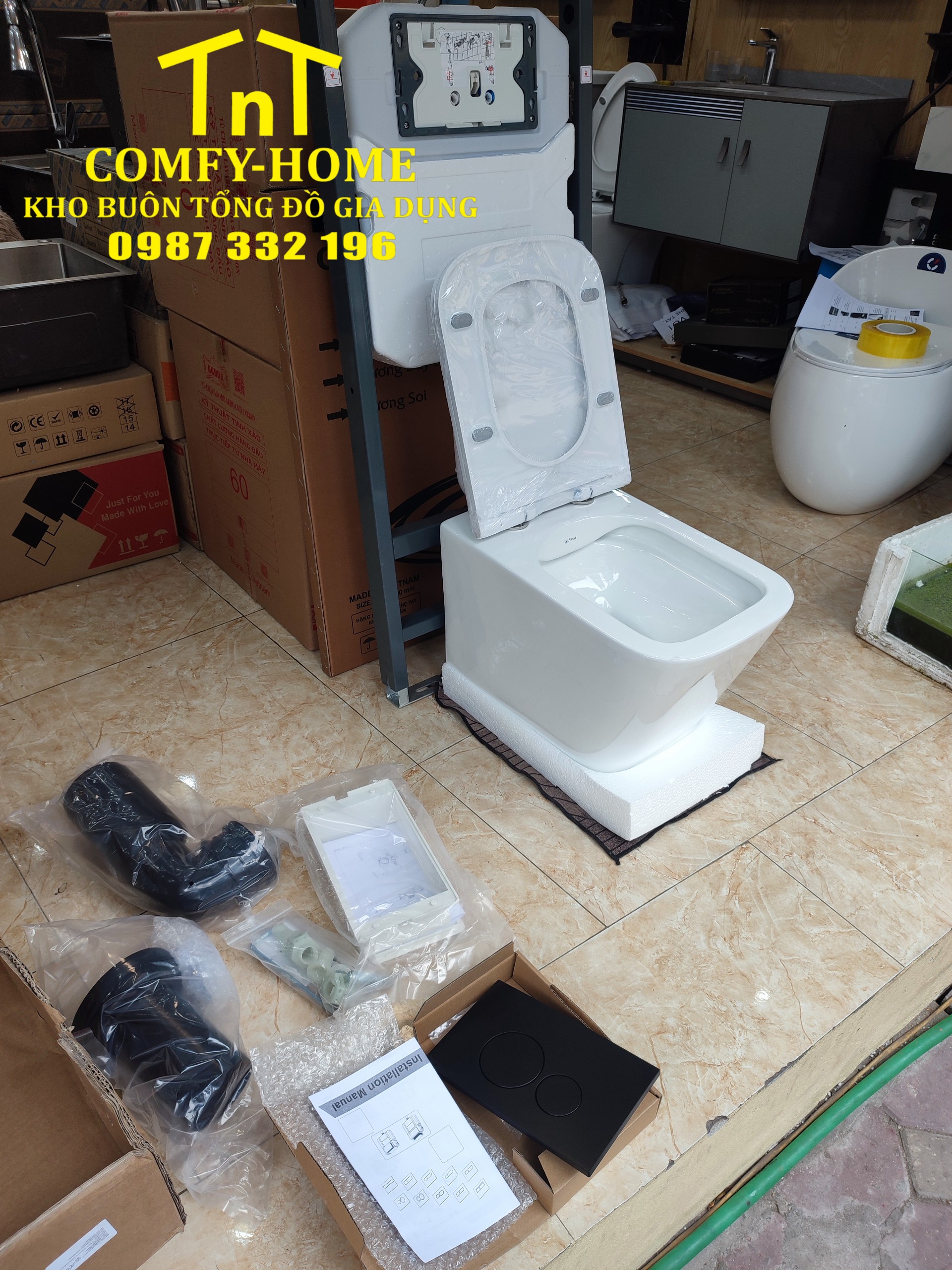 Bồn cầu treo tường kèm két âm tường - Image 4