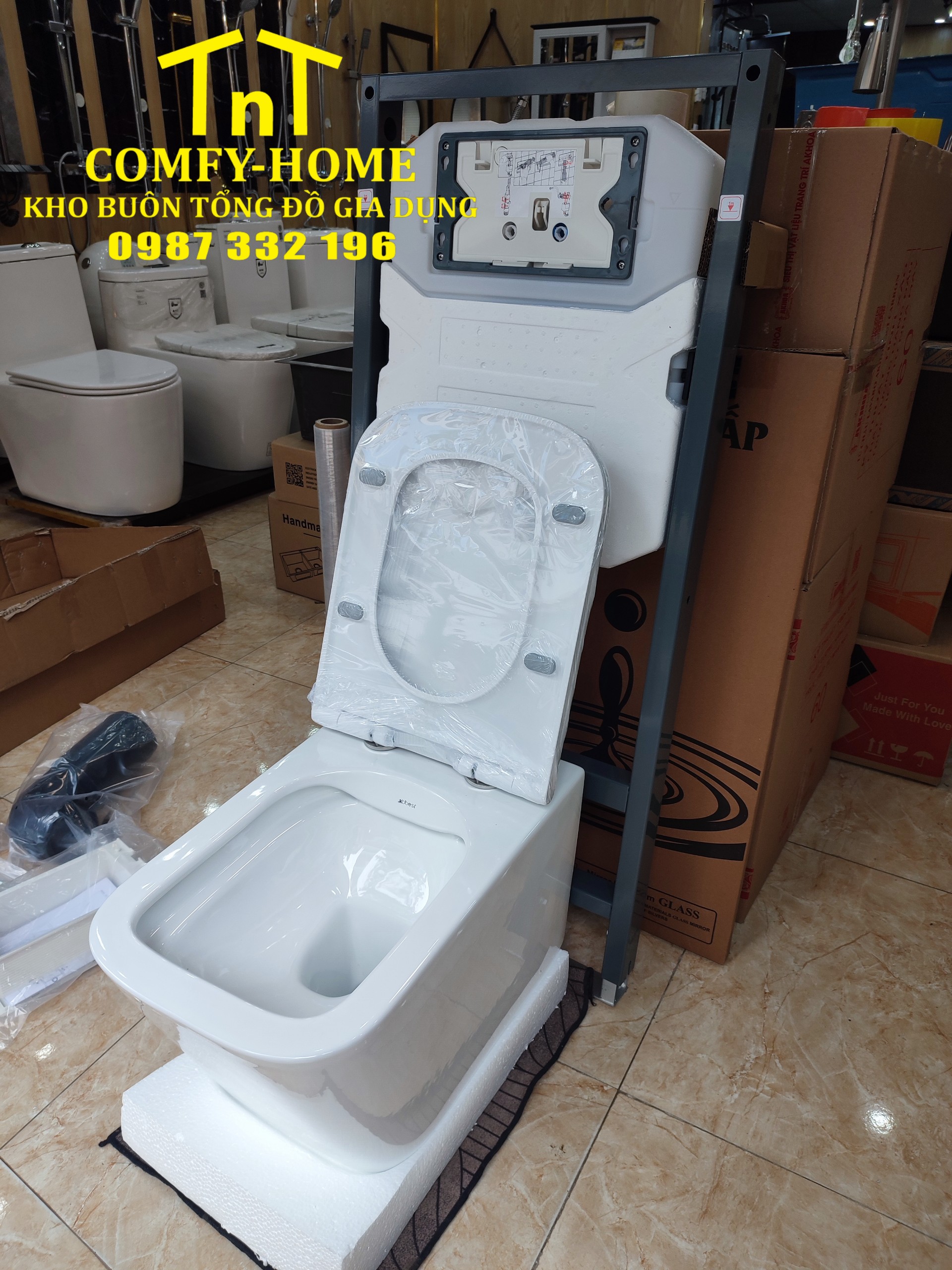 Bồn cầu treo tường kèm két âm tường - Image 5