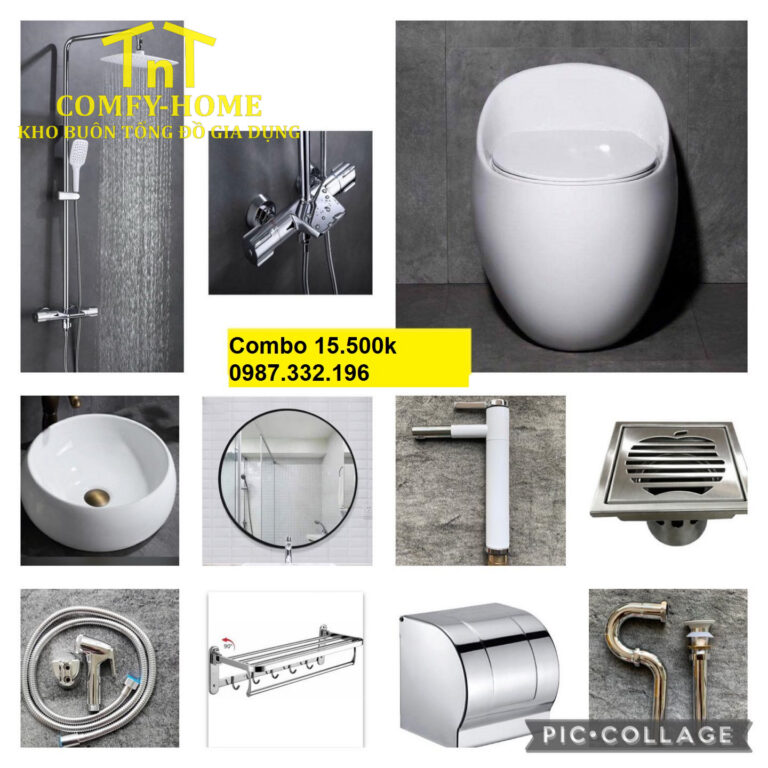 Combo Thiết Bị Vệ Sinh Hiện Đại - Trắng Sứ Cao Cấp & Inox SUS 304.